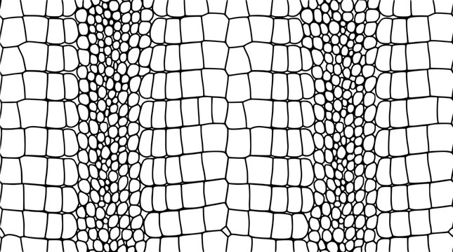 Black and White Crocodile Skin Texture, Reptile Leather Pattern, Natural Animal Print