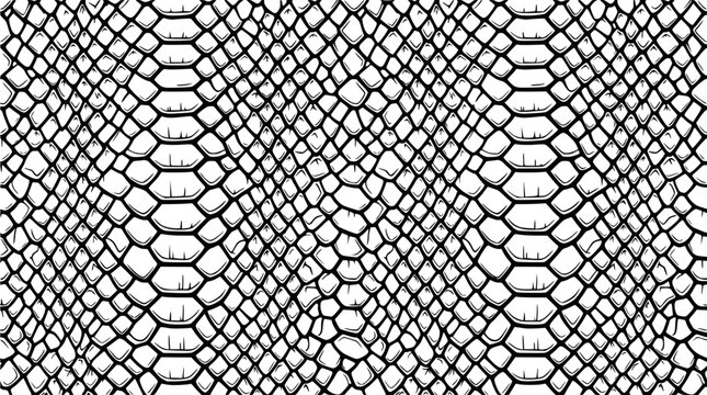 Black and white snake skin pattern, reptile scales texture, seamless background