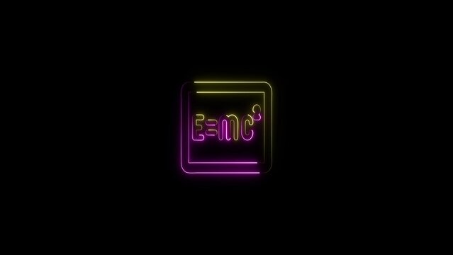 Neon image einstein mass energy equation sign with equation einstein academic knowledge research education