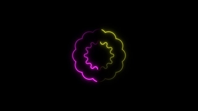Neon image circular gear cog ornament with circular mechanical abstract ornament industry technology movement