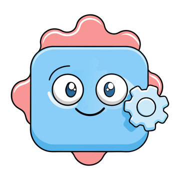 A funny cartoon cloud with a speech bubble features a cute, smiling baby owl character with large eyes in this happy nature vector illustration art design