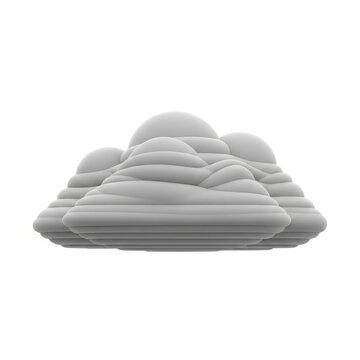 Soft gray cloud shaped pillow