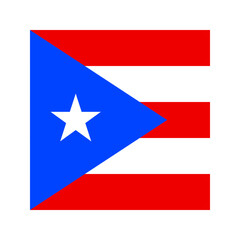 Fototapeta premium Puerto Rico Square Flag Icon High Quality National Flag Isolated on Transparent Background
