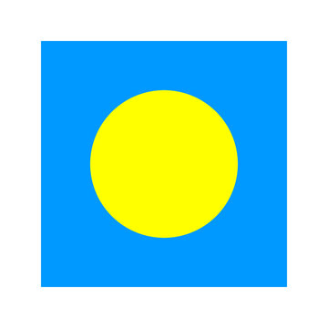Palau Square Flag Icon High Quality National Flag Isolated on Transparent Background
