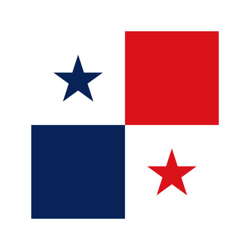 Panama Square Flag Icon High Quality National Flag Isolated on Transparent Background