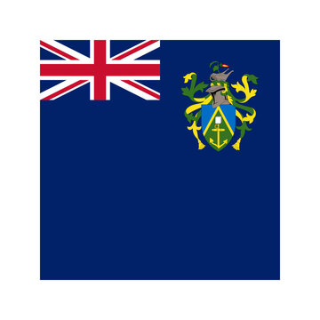 Pitcairn Islands Square Flag Icon High Quality National Flag Isolated on Transparent Background