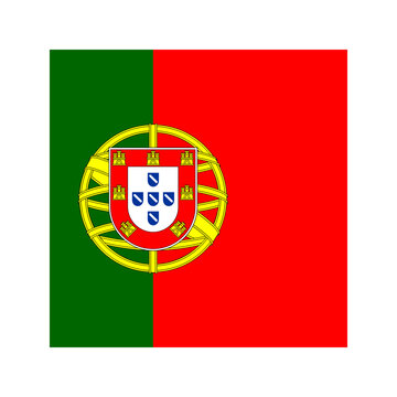 Portugal Square Flag Icon High Quality National Flag Isolated on Transparent Background