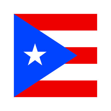 Puerto Rico Square Flag Icon High Quality National Flag Isolated on Transparent Background