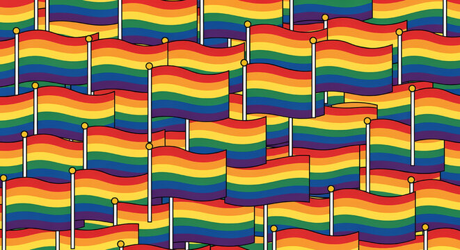 Pattern of rainbow pride flags