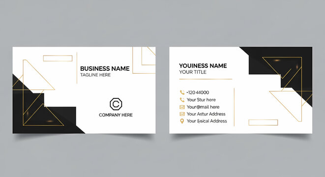 Modern professional business card template with geometric abstract design