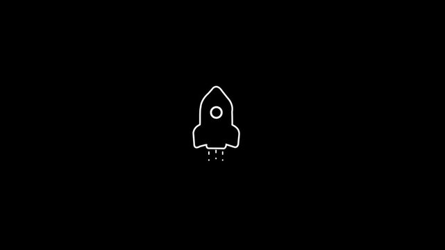 Abstract Business Launch and Growth Rocket Symbol Loop Animation