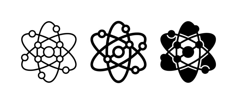 Atomic Structure Icons, Science Symbols, Molecular Models, Physics Concepts, Chemistry Elements, Research Icons, Education Graphics