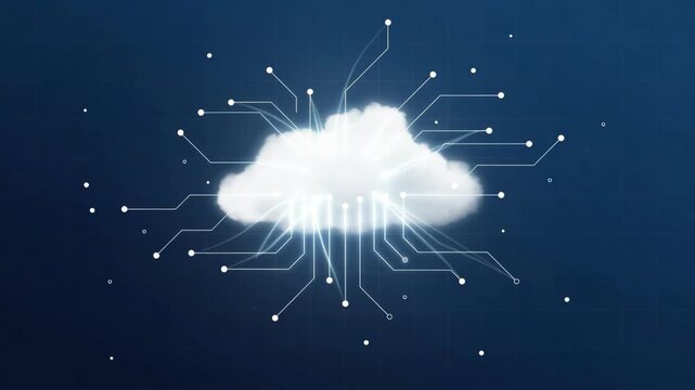 Cloud Computing Concept with Digital Connections and Data Flow