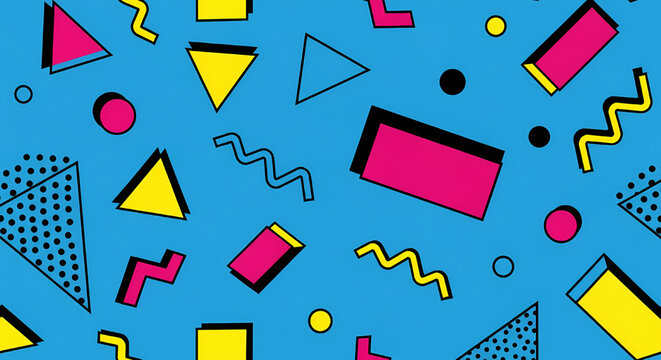 Abstract geometric 1990s retro pattern
