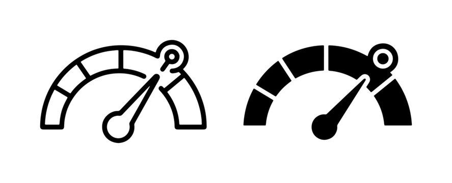 Speedometer Icons: Performance Gauge Meter, Speed Indicator, Velocity Dial, Measurement Tool, Data Visualization