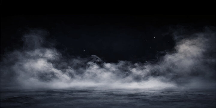 Dark storm clouds roll over the deep blue sea as a dramatic night wind shapes a cloudy nature landscape under the heaven