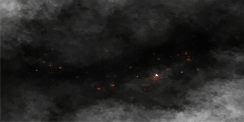 An explosion of stars and nebula clouds forms a dramatic dark space background with motion texture, blue light, and a distant moon piercing through a stormy night sky © Kazim