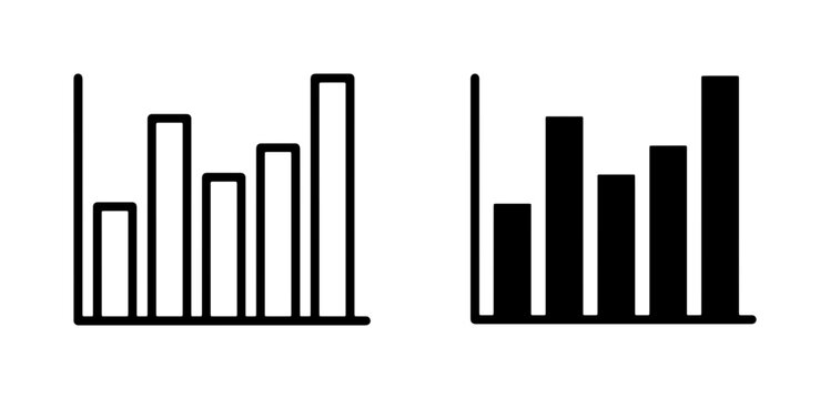 Bar Chart Icons, Data Visualization Graphics, Business Analytics Symbols, Financial Growth Charts, Statistics Icons, Vector Set