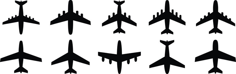 airplane top view aircraft identification silhouettes for design use © AIcon Star