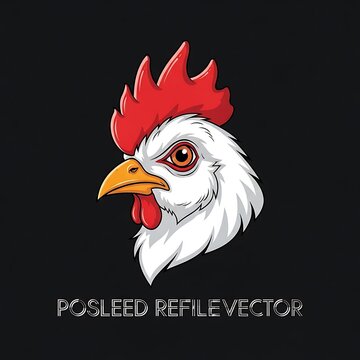 Red rooster head with yellow beak and comb.