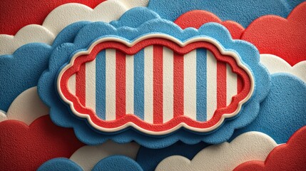 Fototapeta premium Labor Day promotional banner in red, white, and blue, clean USA-themed sale background