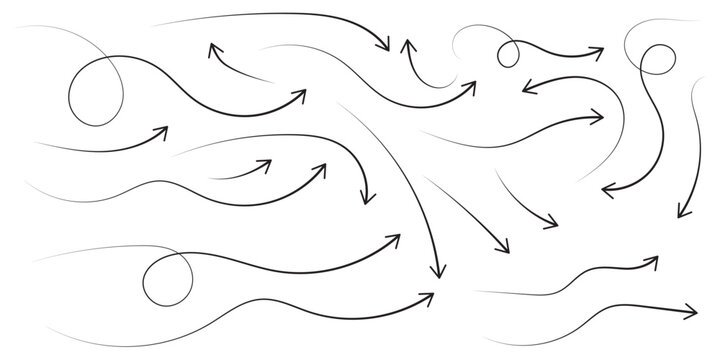Line arrow hand drawn crayon set. Hand drawn line arrow crayon chalk paint red brush texture underline. Check doodle star curve squiggle zigzag graffiti blackboard background. Vector illustration