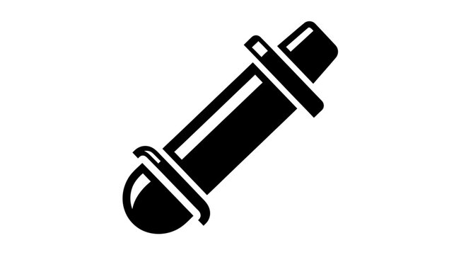 Black and White Dropper Tool Icon for Graphic Design