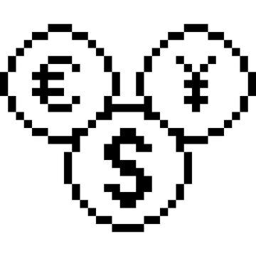 Pixel Art Multicurrency Exchange Icon