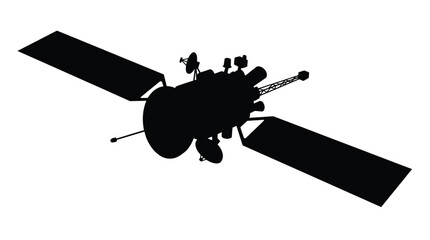 Spacecraft Silhouette Against White Background Detailed Technical Illustration © RKRifat
