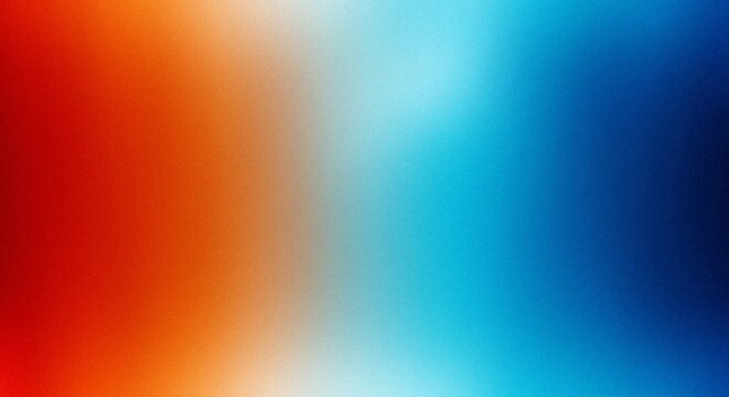 Soft gradient background with warm orange to cool blue colors Grainy Noise Texture Design for Retro Poster Header and Web Backdrop