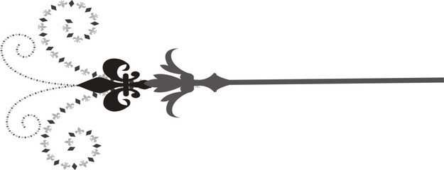 Ornate decorative fleur de lis scroll element with fleurdelis, ornament © Sohan