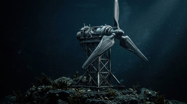 Underwater Wind Turbine Generating Renewable Energy Beneath the Waves