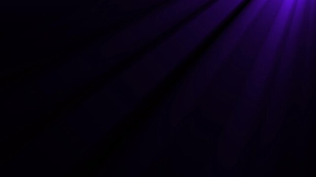 Color changing light rays shining from top right corner on black background, multi-color volumetric single beam overlay effect