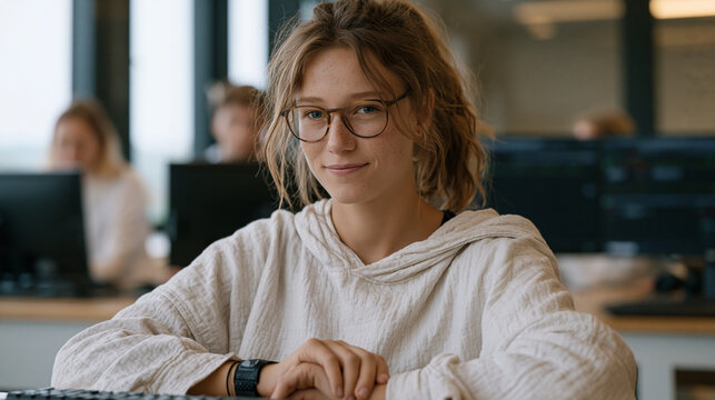 Adolescent researcher wearing biosensor wristband during controlled gaming session study at university neuroscience lab, clinical observation room with one-way glass, technicians
