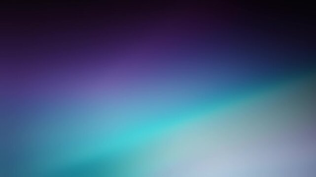 Smooth animated gradient aurora with purple, blue, pink, and cyan light flowing diagonally on dark background. Soft holographic glow motion for luxury overlay, UI background, music video, and brand