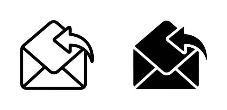 Email Reply Icon, Envelope with Arrow, Communication Symbol, Message Exchange, Digital Correspondence, Vector Graphics
