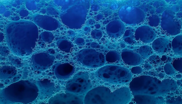 Microscopic view of blue stained bacterial cells cluster.