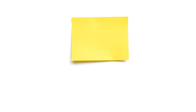 Yellow stick note isolated on white background, vector illustration
