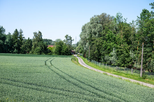 Farmhouses and homes in the hills of Wallonia, Belgium