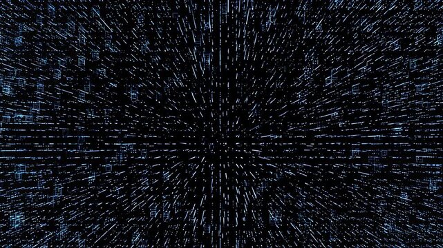 Dynamic digital matrix: evolving code structures and data streams in abstract motion