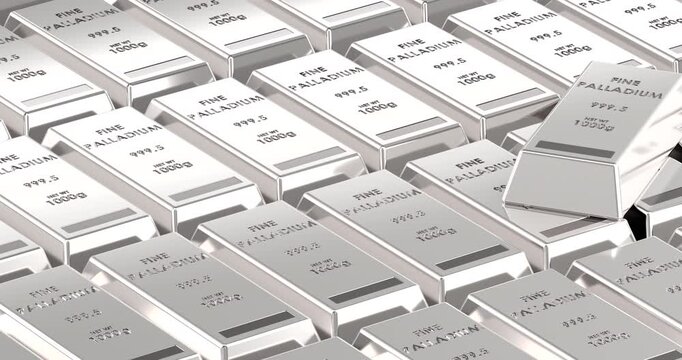 Palladium bars background animation seamlessly loopable. 3D rendering