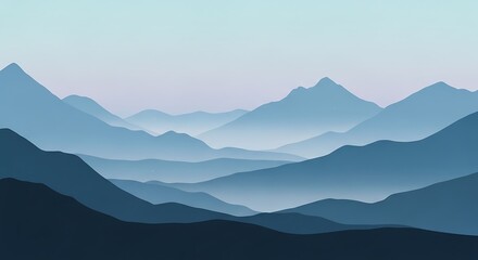 Fototapeta premium Majestic Mountains IN Misty Layers.
