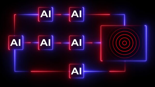 Multi function for Agentic AI technology motion background. Multi agent AI systems, Automate daily Tasks Smart AI solutions improve efficiency, Automate repetitive work.