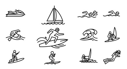 Obraz premium Surfing people on waves sports action.