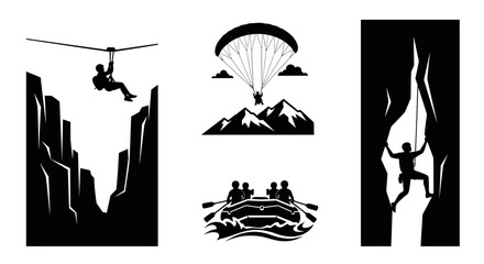 People doing adventure sports activities. © Saputra
