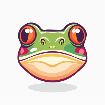 Cartoon Frog Face Illustration
