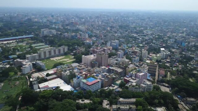 Narayanganj is one of Bangladesh&rsquo;s most important industrial and commercial cities. A top view of Narayanganj reveals a vibrant urban landscape filled with residential neighborhoods, busy roads.