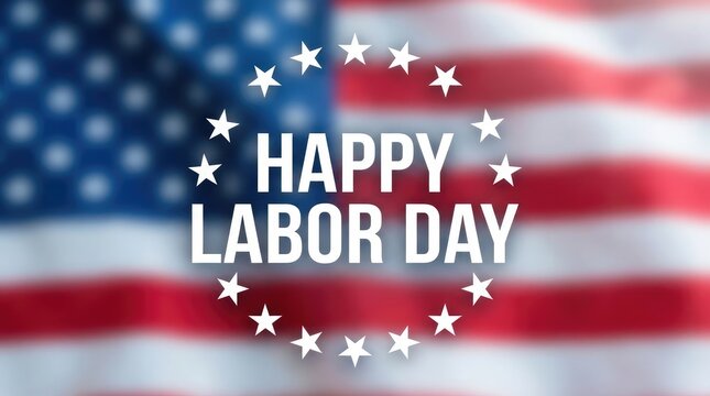 patriotic american labor day celebration with usa flag