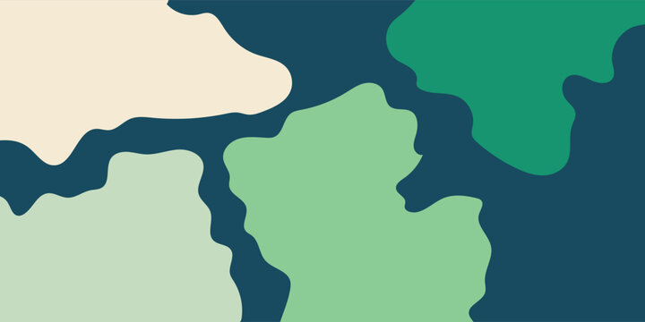 Abstract organic shapes in green and blue tones.