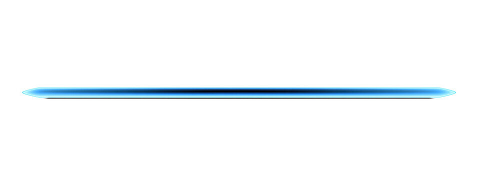 Blue glowing line on transparent background, light streak